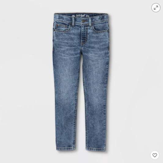 Cat & Jack Boys’ Stretch Skinny Fit Jeans – Medium Blue 8 Husky