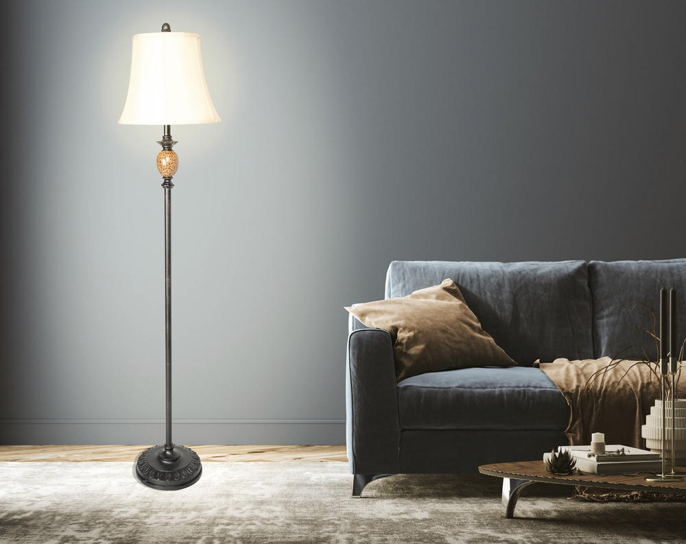 Decor Therapy Mae 1-Light Bronze and Marble Floor Lamp