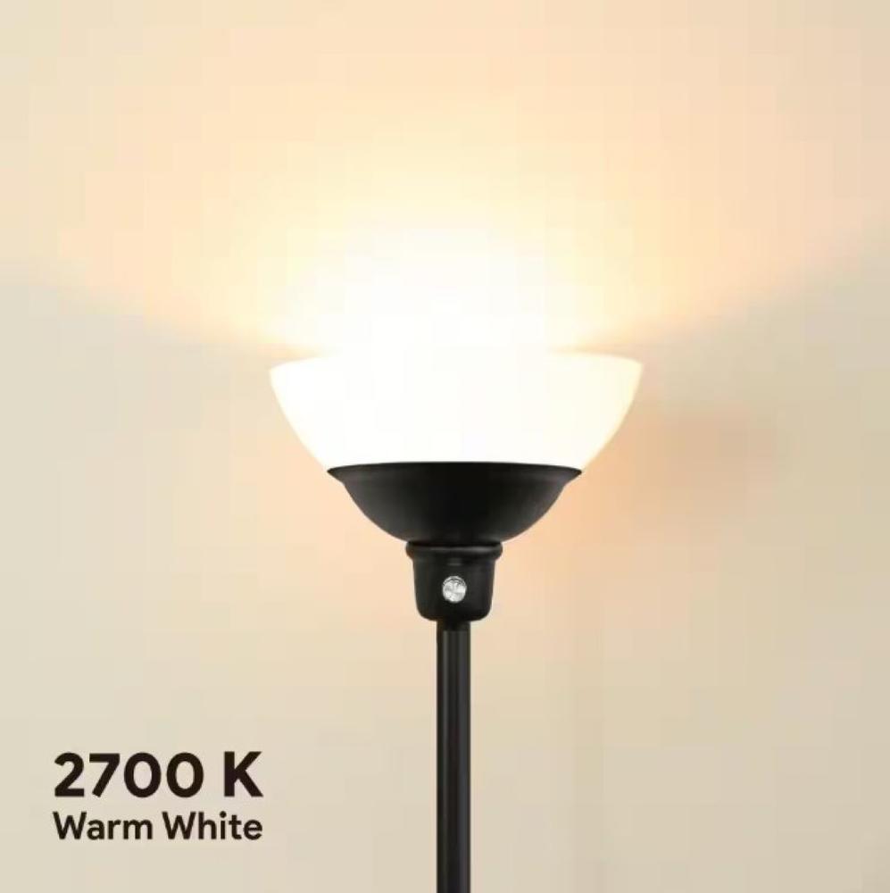 Euri Lighting 69" Black Torchiere Lamp