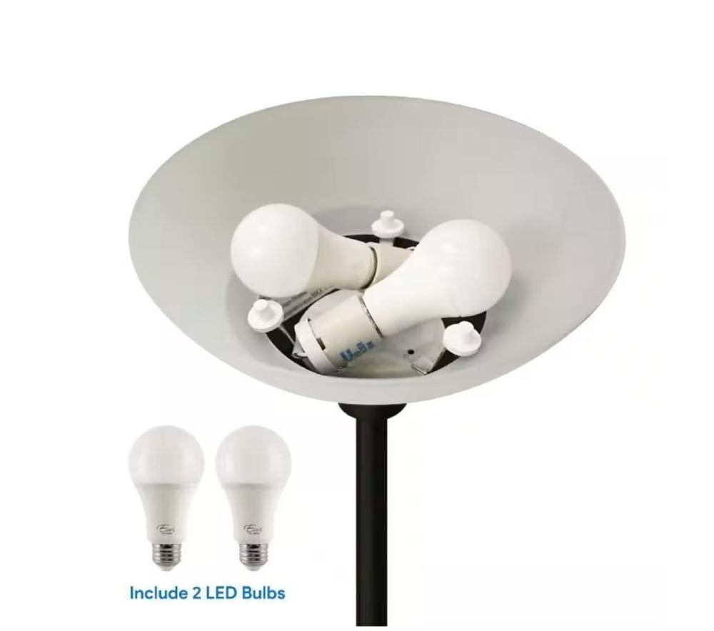Euri Lighting 69" Black Torchiere Lamp