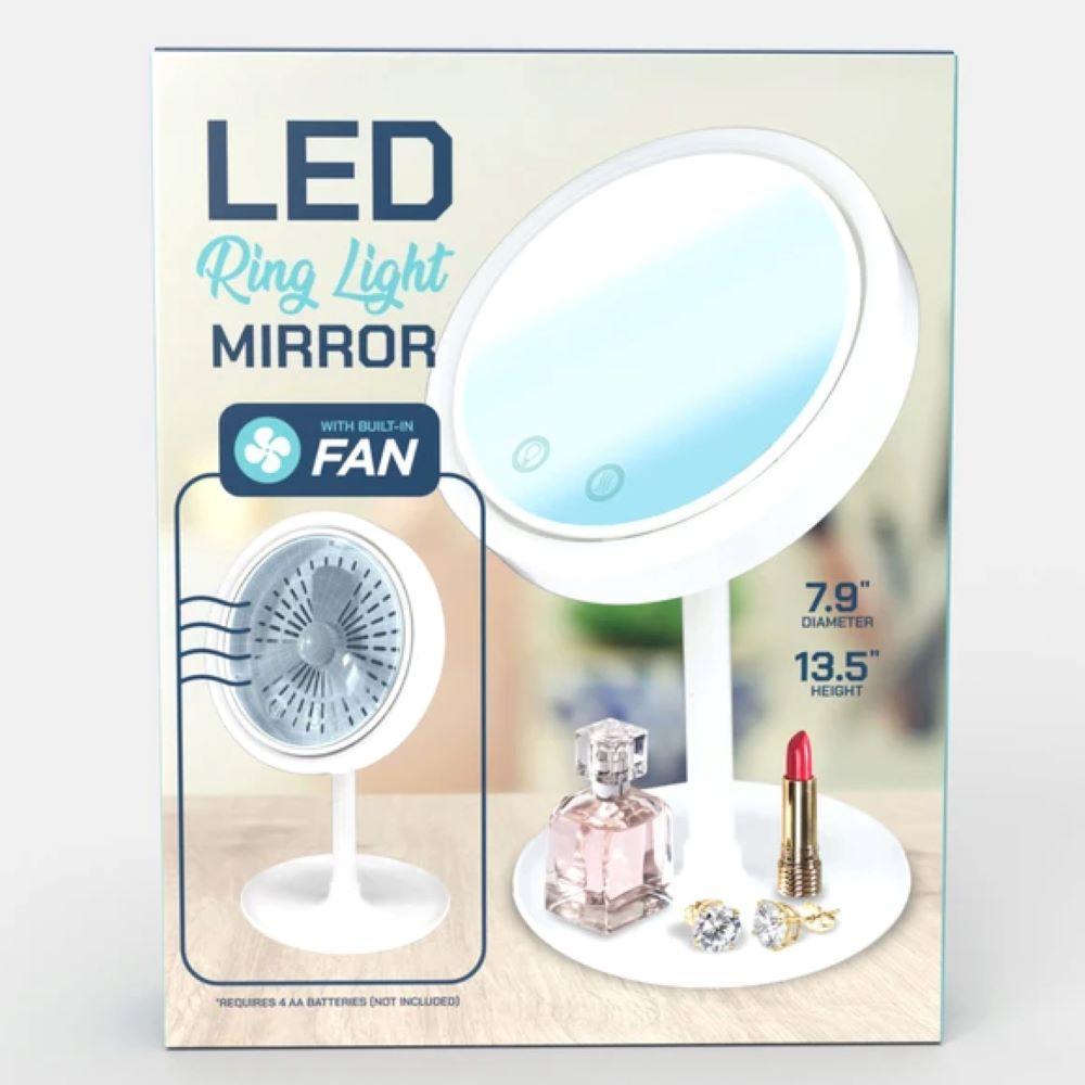Light-Up LED Ring Light Mirror with Fan
