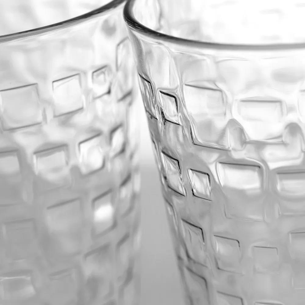 Gibson Home 16 oz. Square Embossed Glass Tumbler Set - 4 Pack