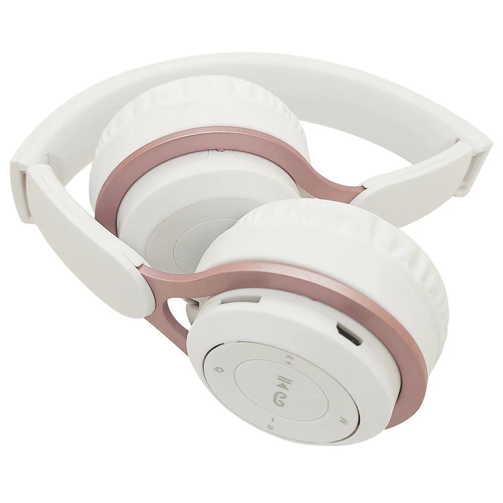 Gabba Goods Metallix Core Wireless Headphones - White/Rose Gold