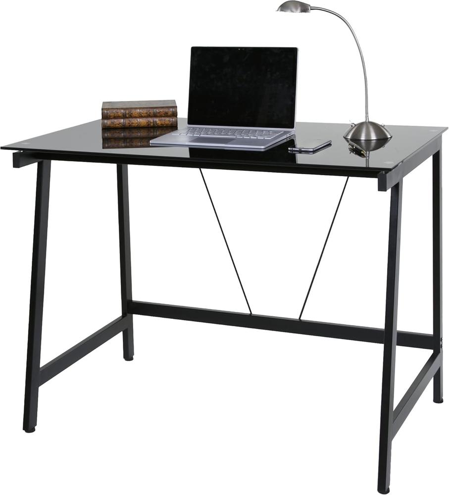 OneSpace Contemporary Black Glass Writing Desk