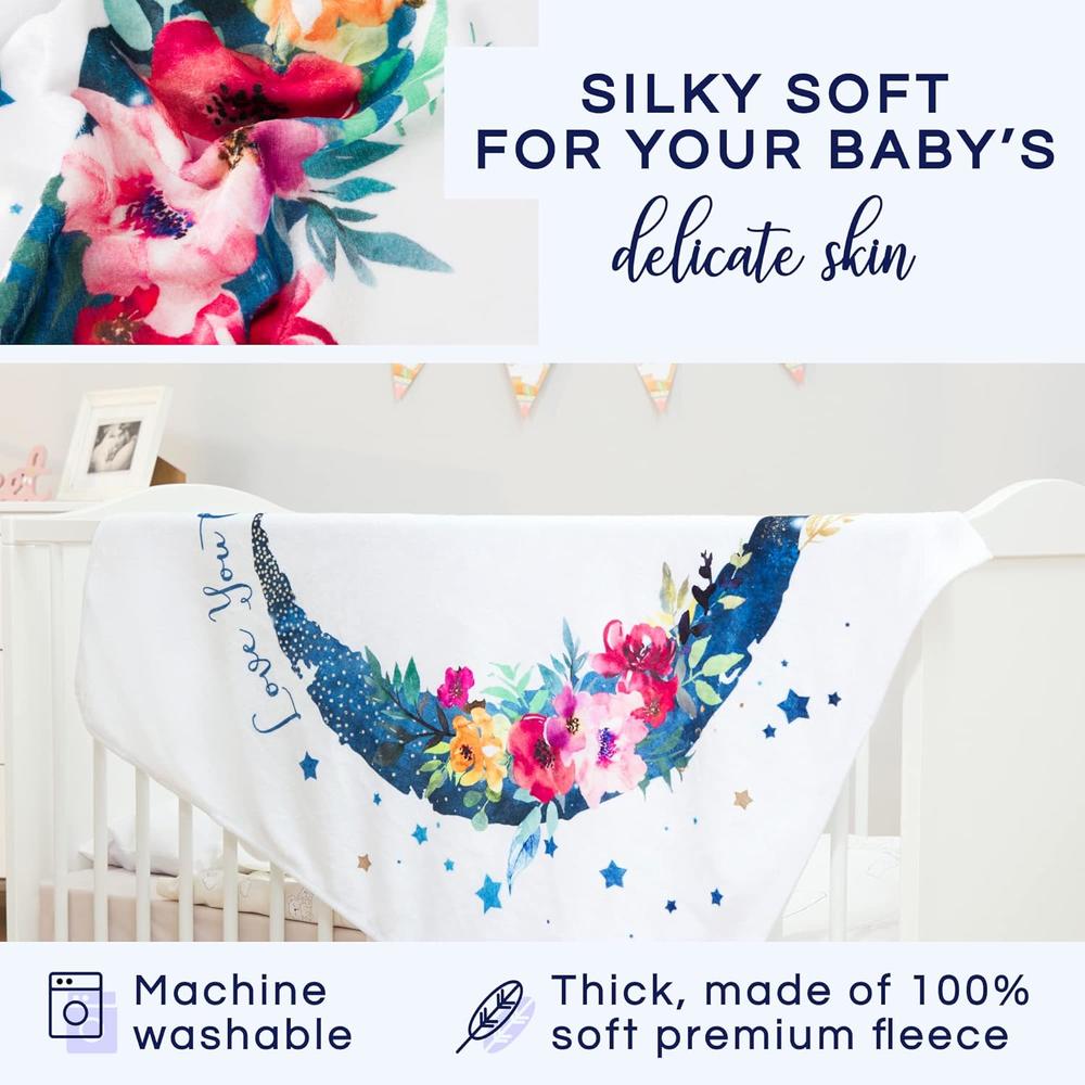 Luka&Lily Monthly Milestone Floral Moon Blanket