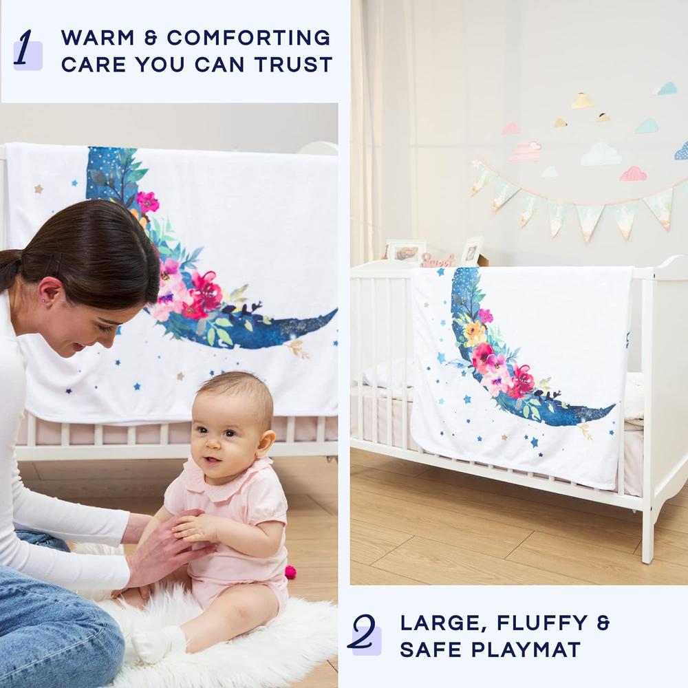 Luka&Lily Monthly Milestone Floral Moon Blanket
