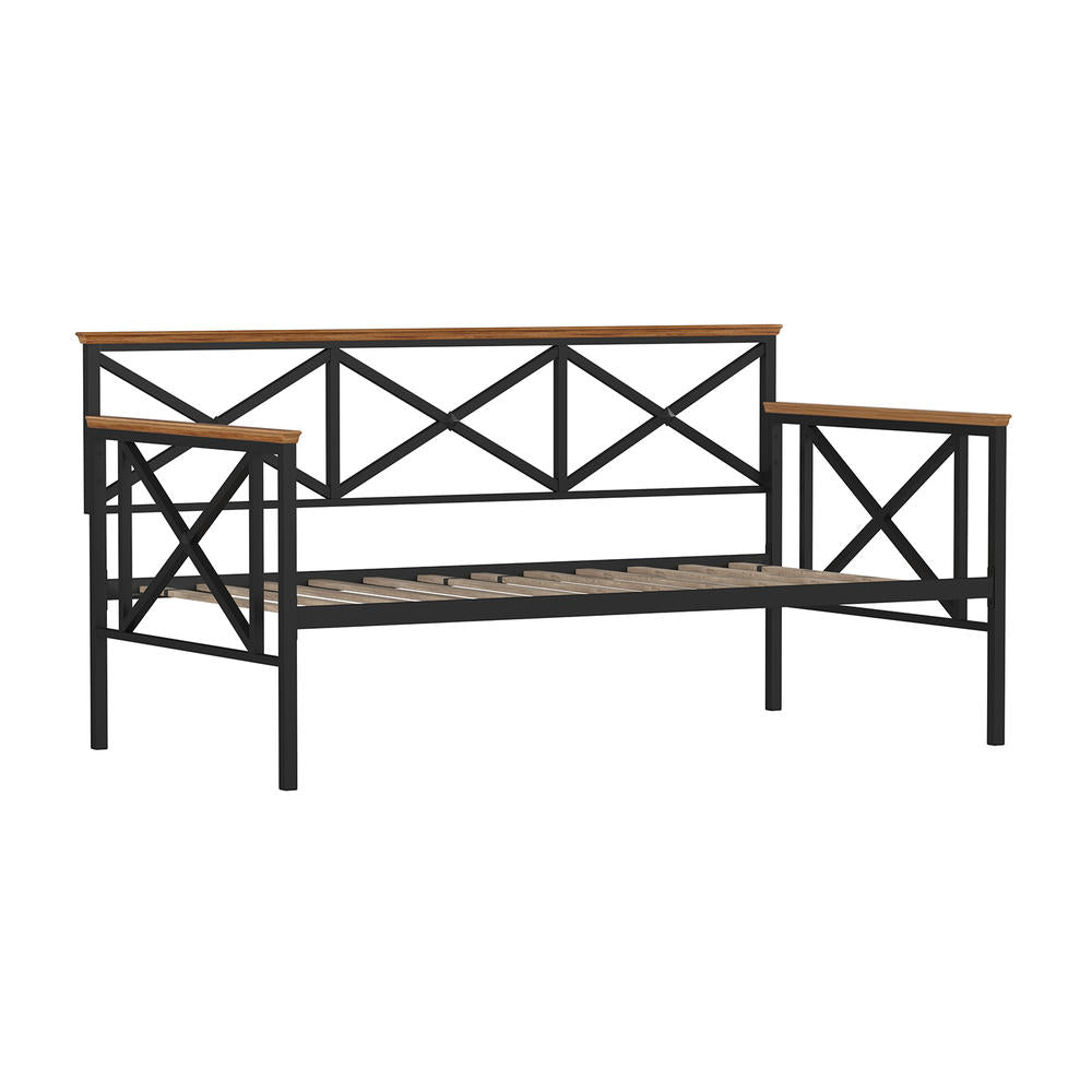 Hillsdale Ashford Black Oak Wood and Metal Daybed