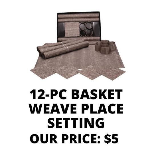 12 Piece Basket Weave Place Settings