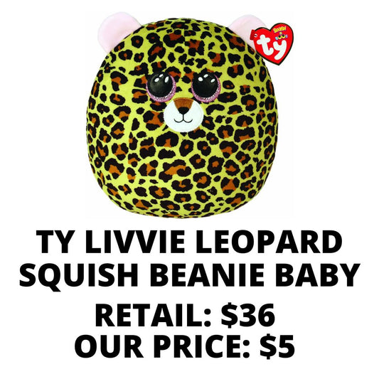 TY Livvie the Leopard Squishie Beanie Baby