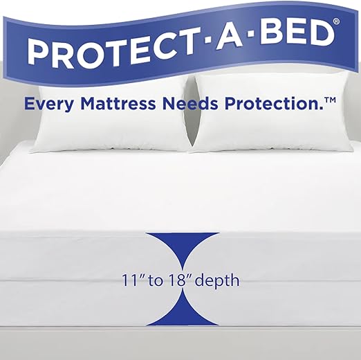 Protect-A-Bed AllerZip Smooth Allergy, Dust Mite & Bed Bug Proof 6-Sided Waterproof Mattress Encasement