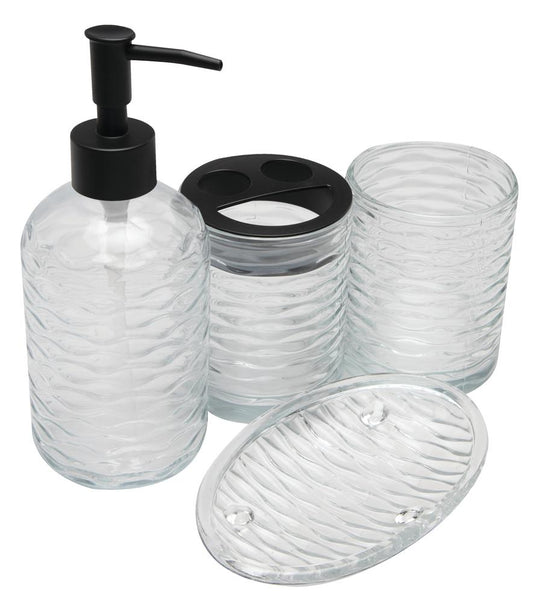Bathroom Essentials 4 Piece Bathroom Accessory Set