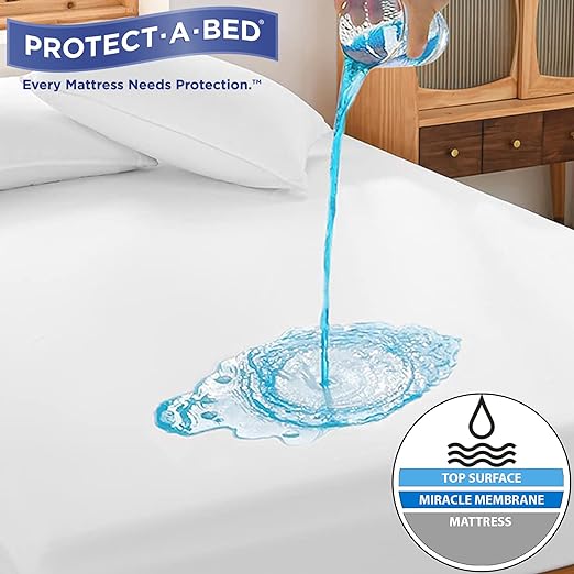 Protect-A-Bed AllerZip Smooth Allergy, Dust Mite & Bed Bug Proof 6-Sided Waterproof Mattress Encasement