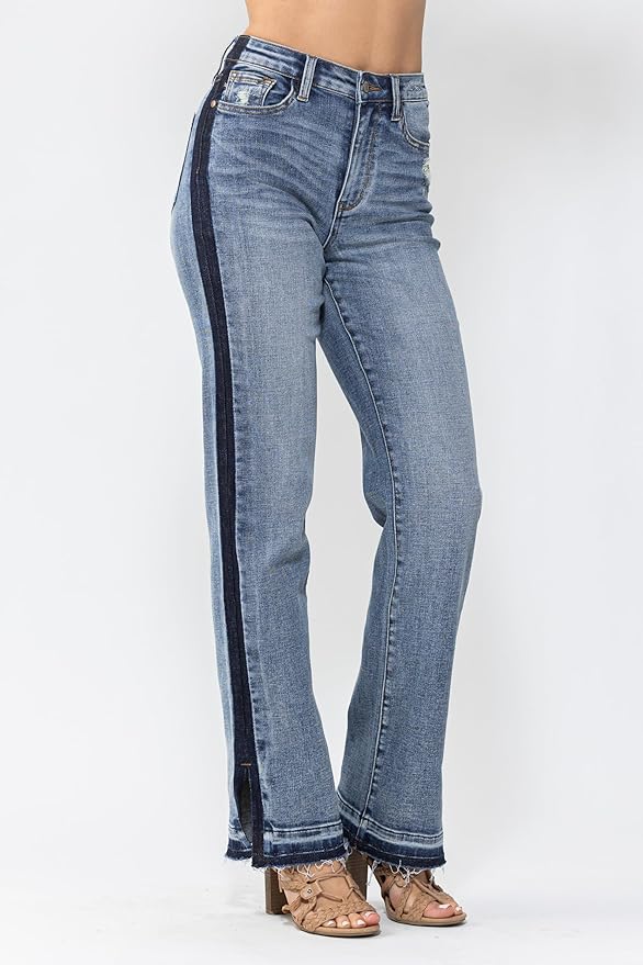 Judy Blue High Waist Side Seam Detail Straight Jeans 88641