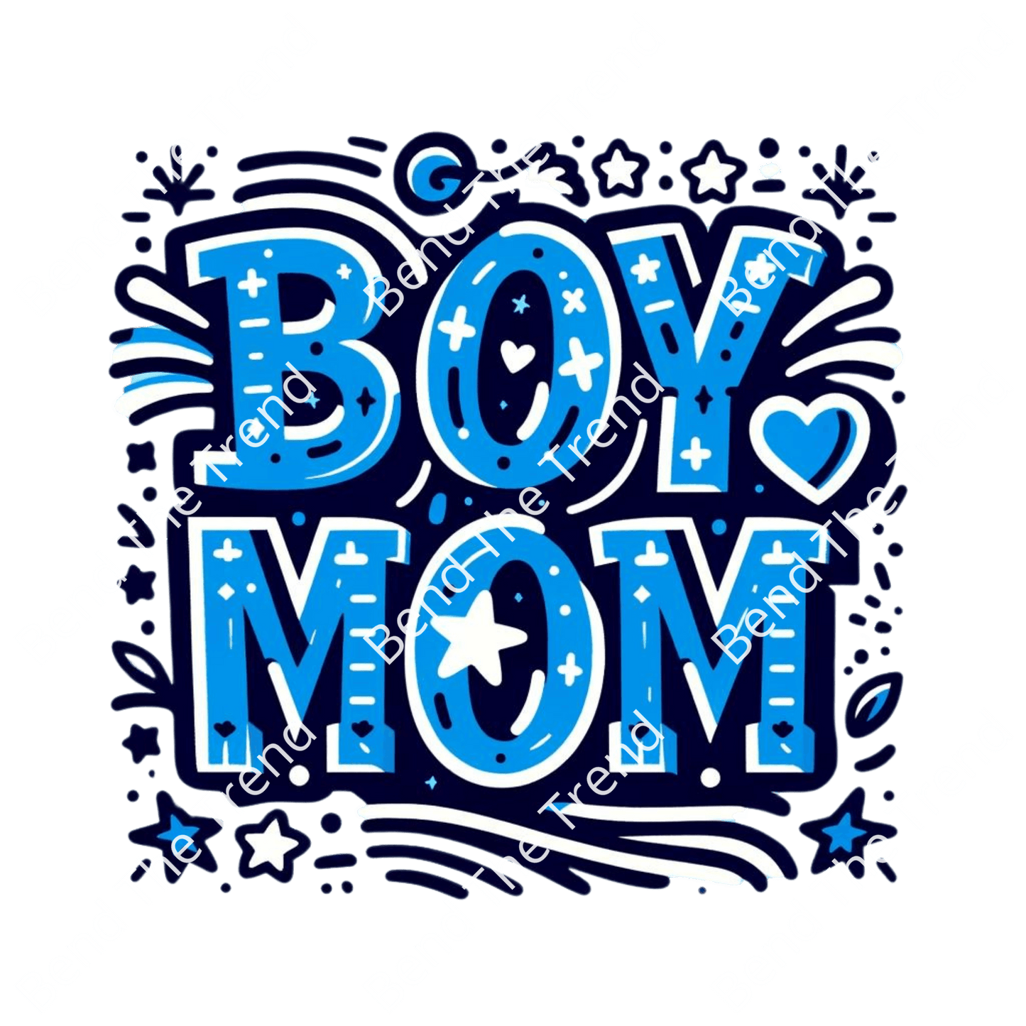 Boy Mom T-Shirt Graphics, Transparent Digital Download for DTF Design Gang Sheet