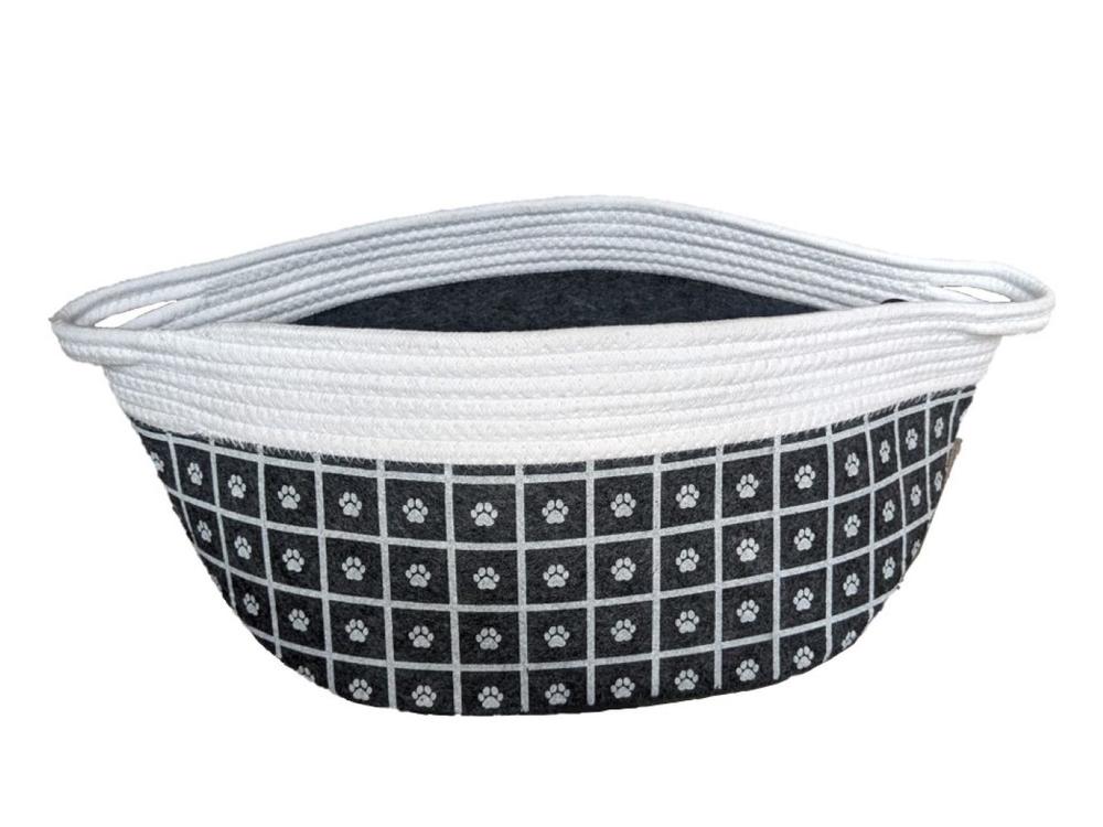 Winfred & Lily Paw Print Patterned Pet Toy Bin