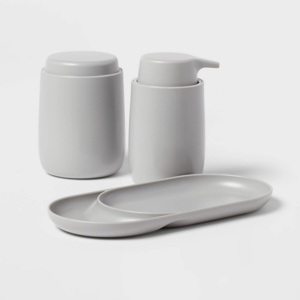 Room Essentials Bath Coordinates Bundle – Gray