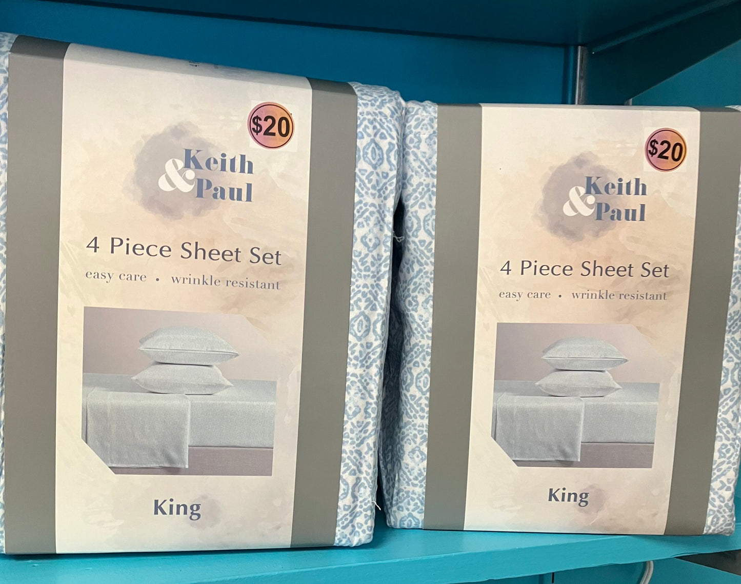 Keith & Paul 4-Piece King Sheet Set