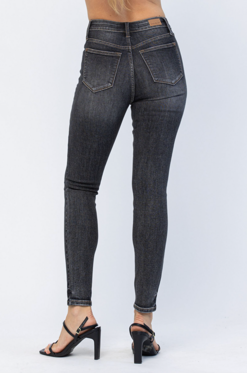 Judy Blue High Waist Vintage Black Yoke Skinny Jeans 88287