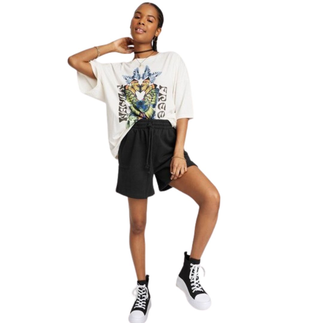 Wild Fable Women's High-Rise Fleece Bermuda Shorts – Black XS