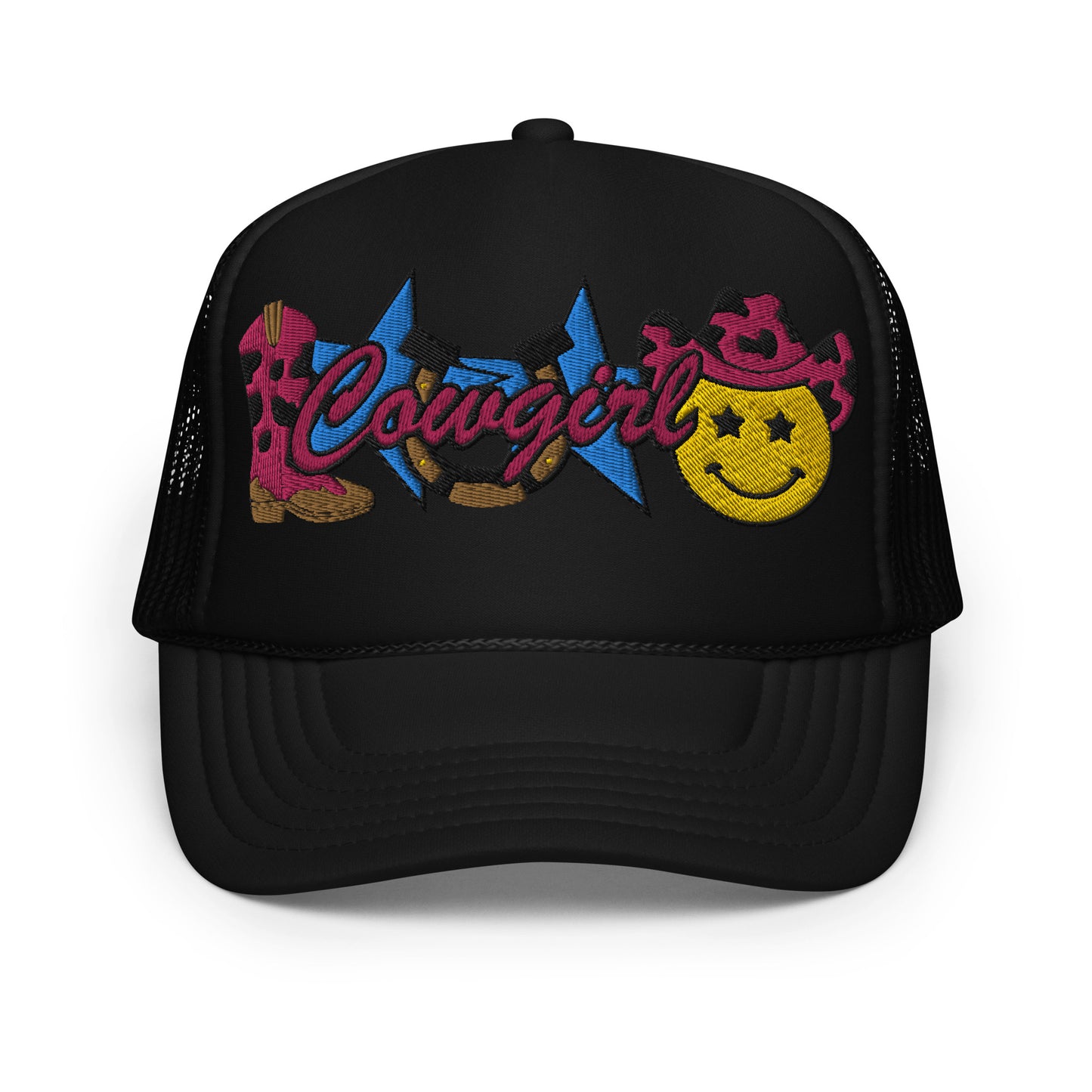 Cowgirl Embroidered Patches Otto Foam Trucker Hat