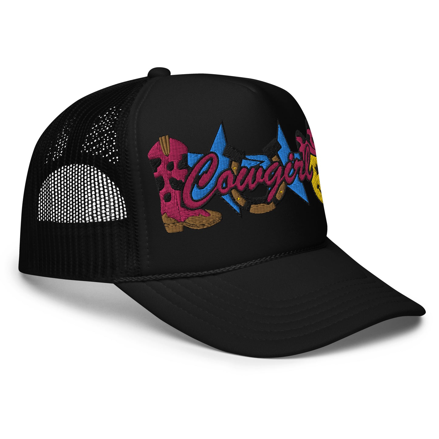 Cowgirl Embroidered Patches Otto Foam Trucker Hat