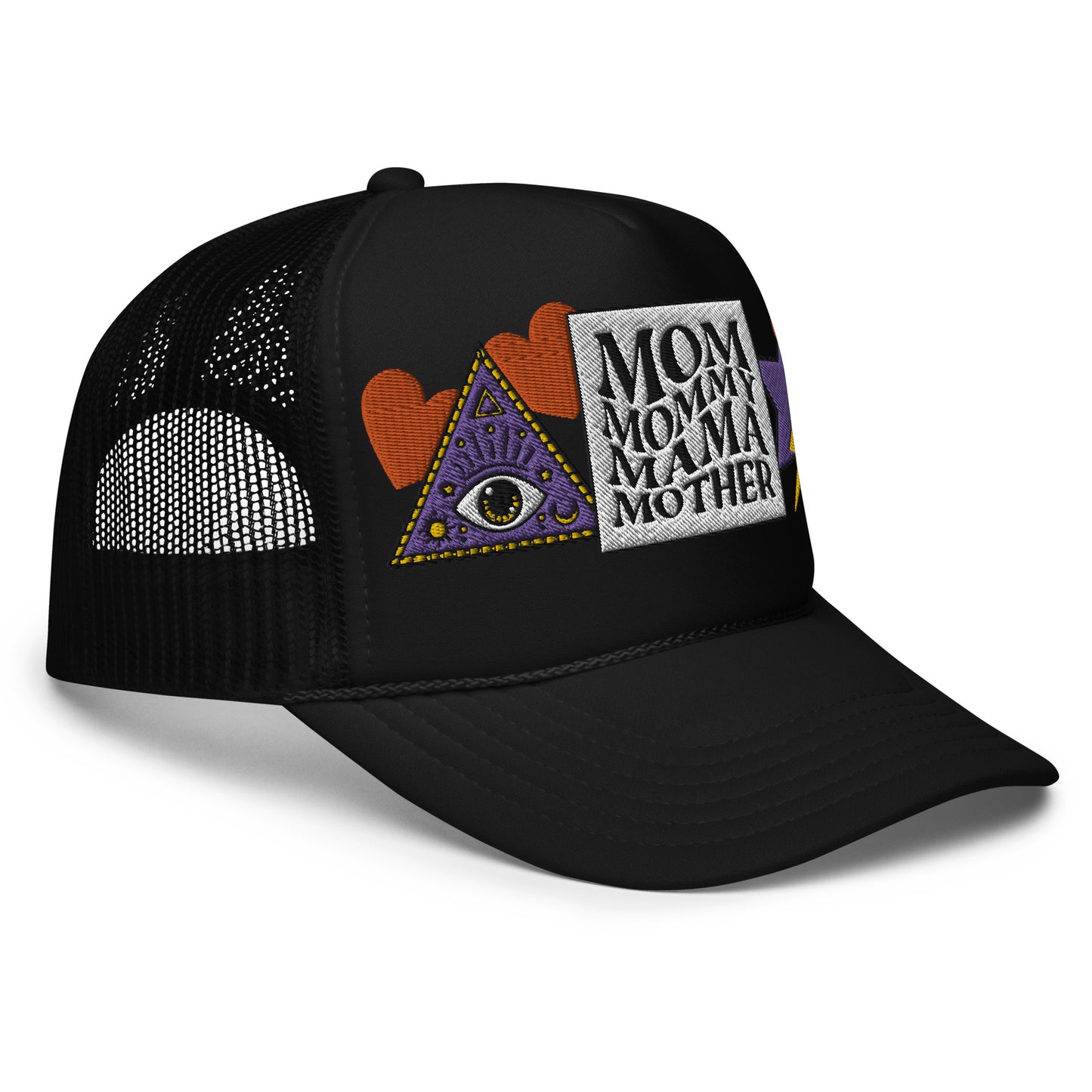 Mom Mommy Mama Mother Embroidered Patches Otto Foam Trucker Hat