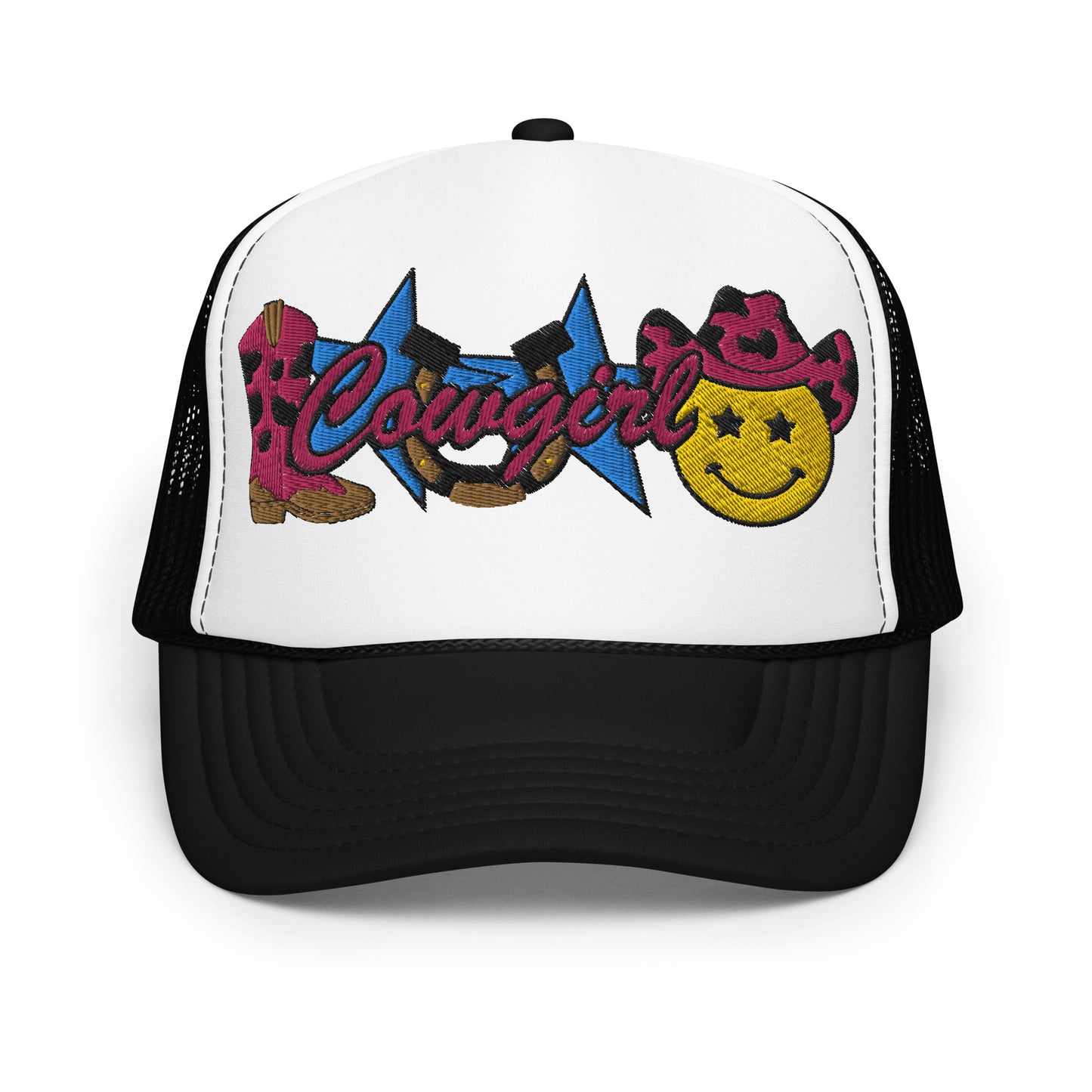 Cowgirl Embroidered Patches Otto Foam Trucker Hat