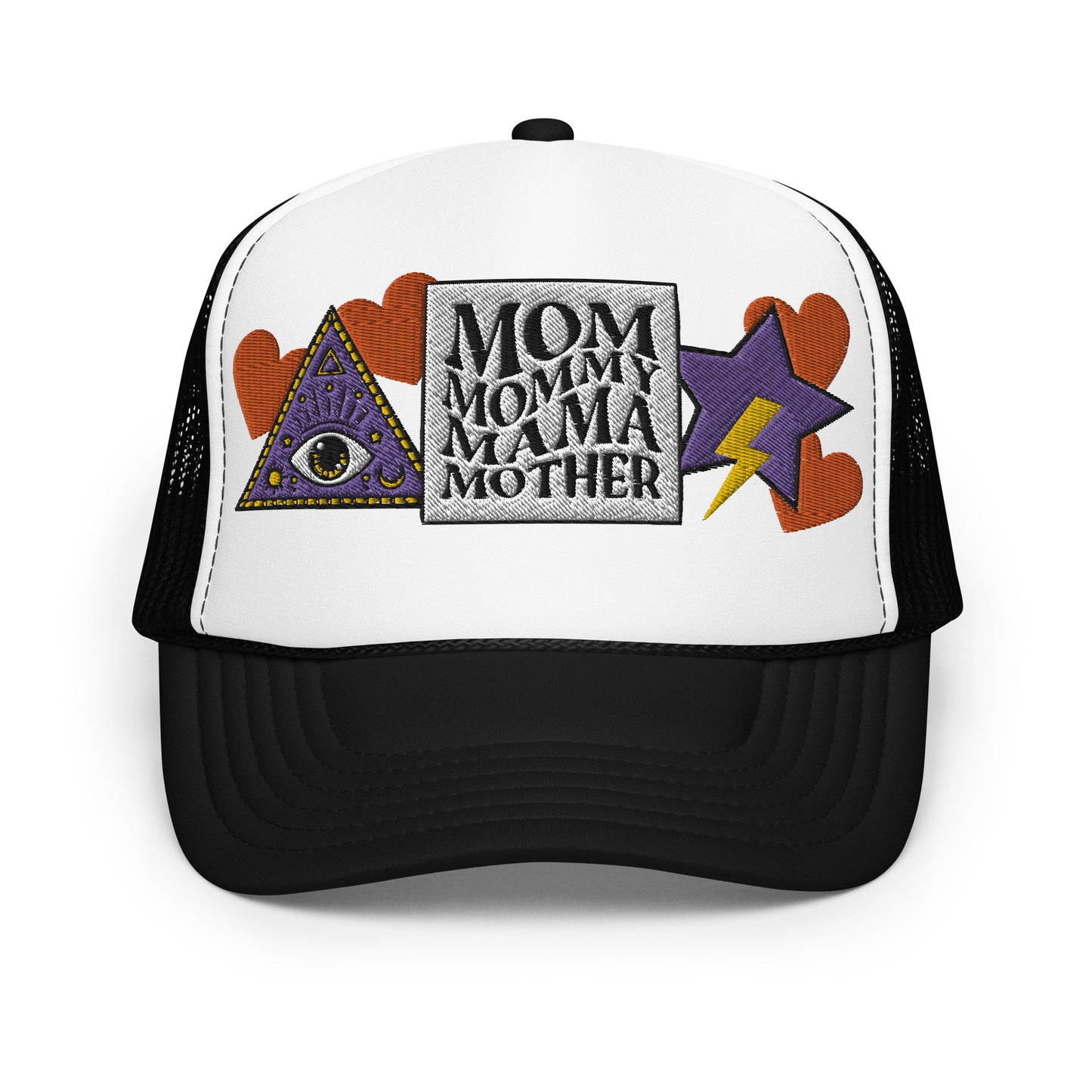 Mom Mommy Mama Mother Embroidered Patches Otto Foam Trucker Hat