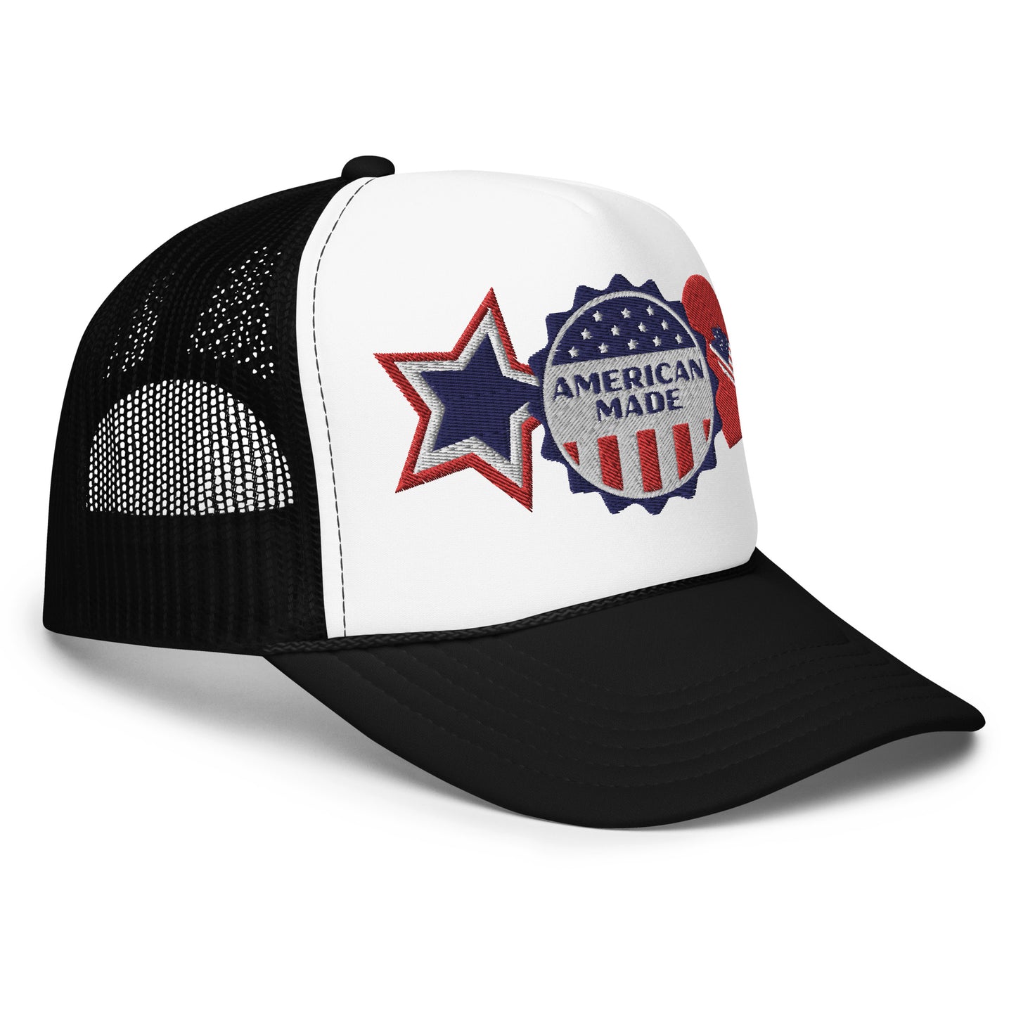 American Made Otto Foam Trucker Hat with Embroidered Patches