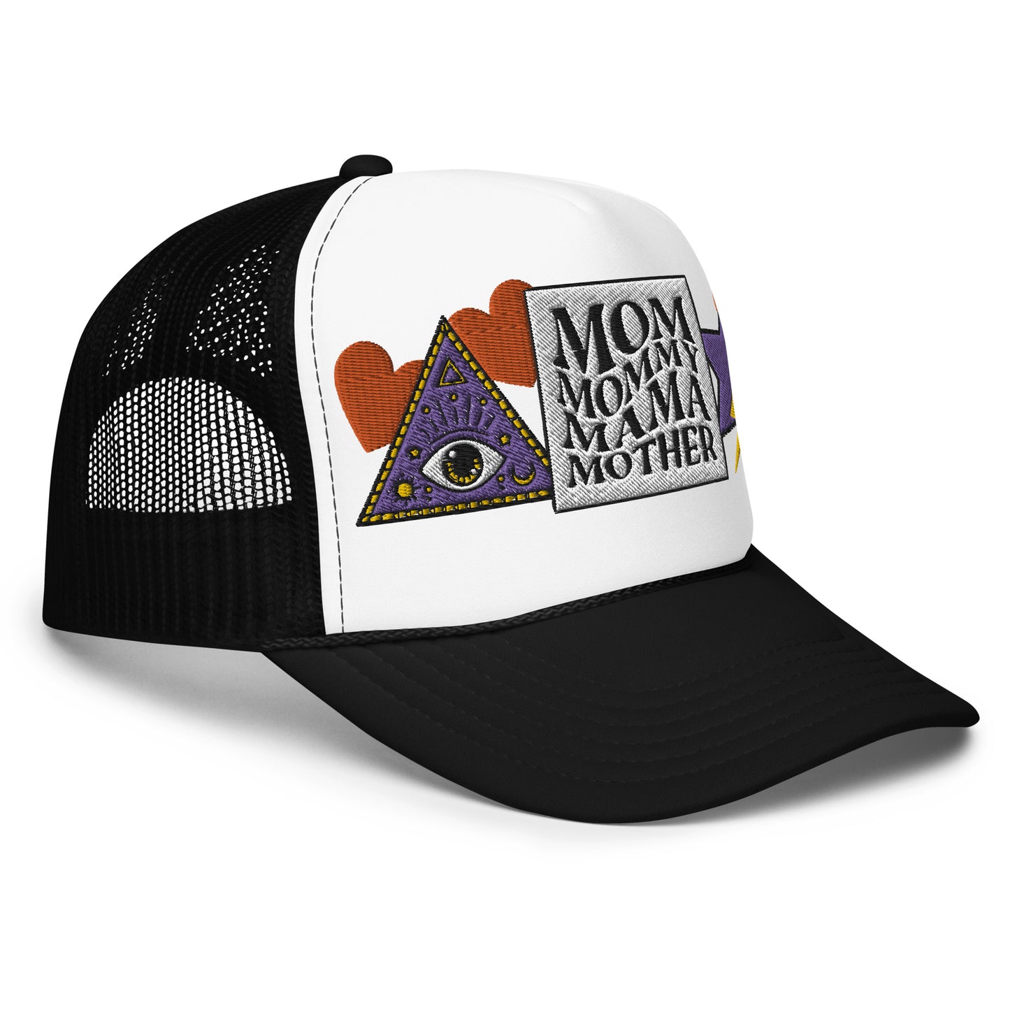 Mom Mommy Mama Mother Embroidered Patches Otto Foam Trucker Hat