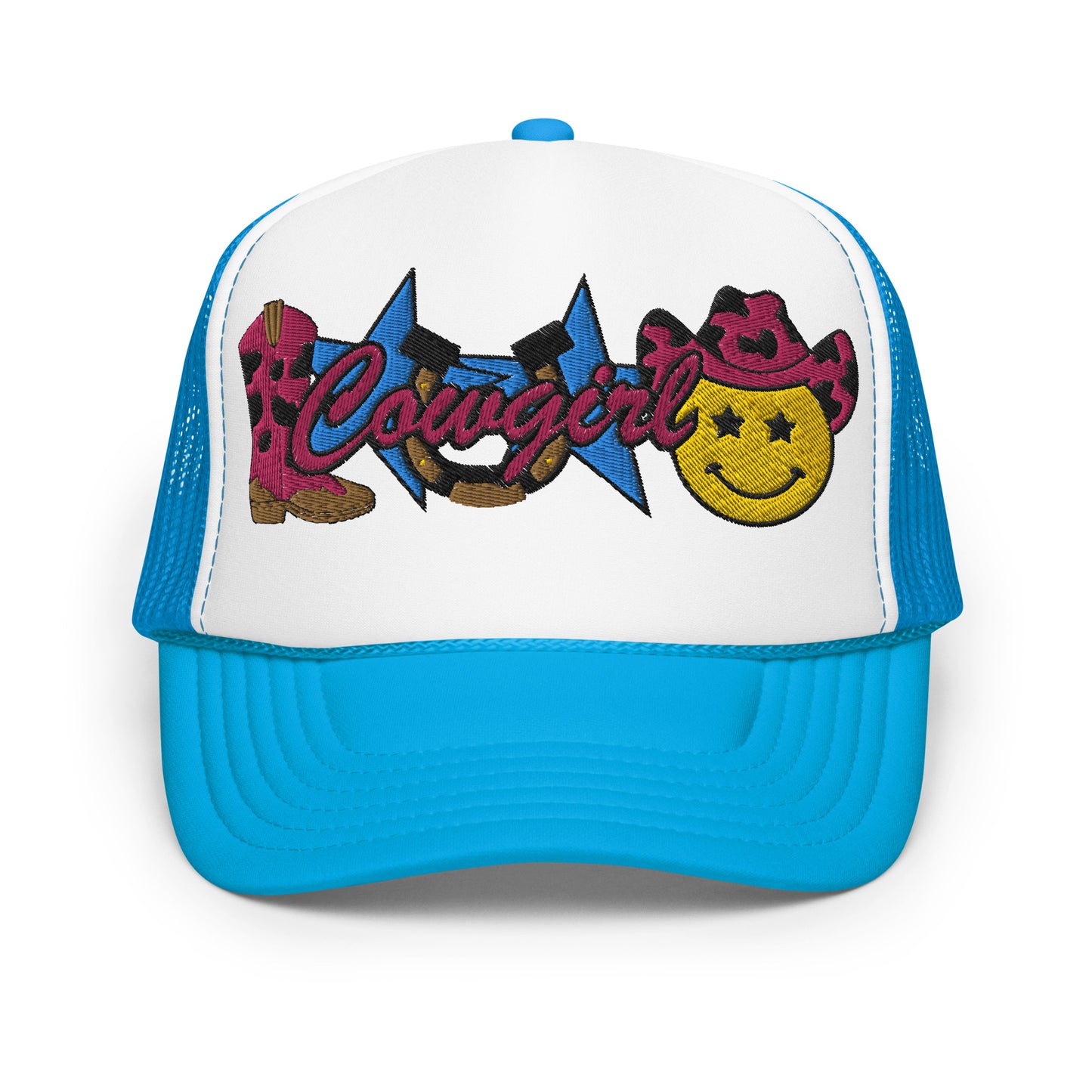Cowgirl Embroidered Patches Otto Foam Trucker Hat
