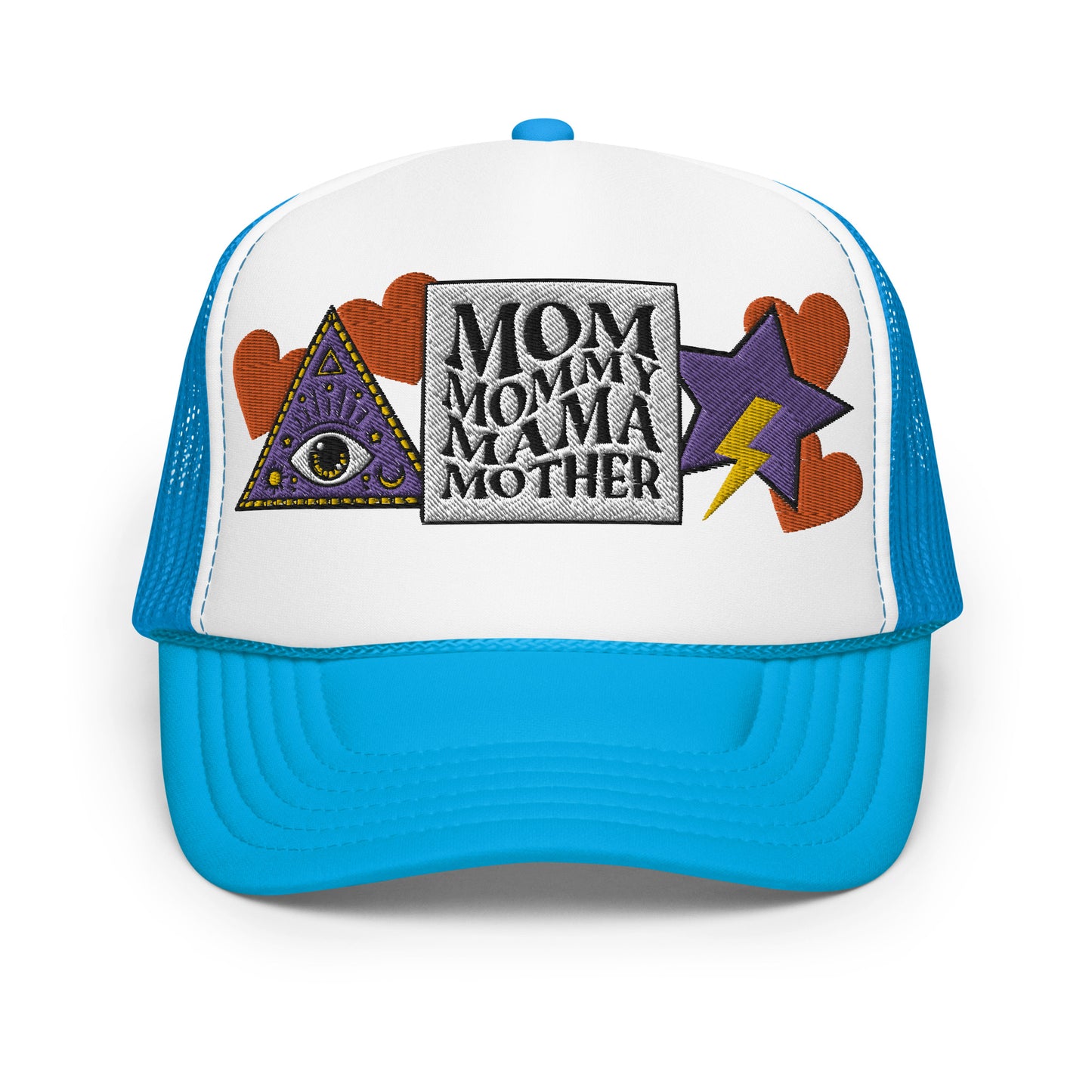 Mom Mommy Mama Mother Embroidered Patches Otto Foam Trucker Hat