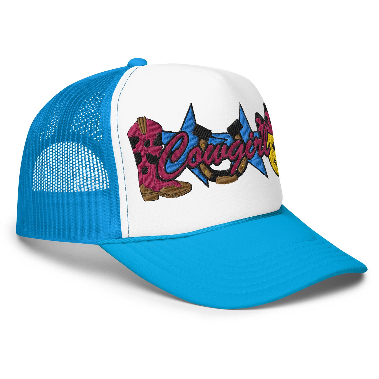 Cowgirl Embroidered Patches Otto Foam Trucker Hat