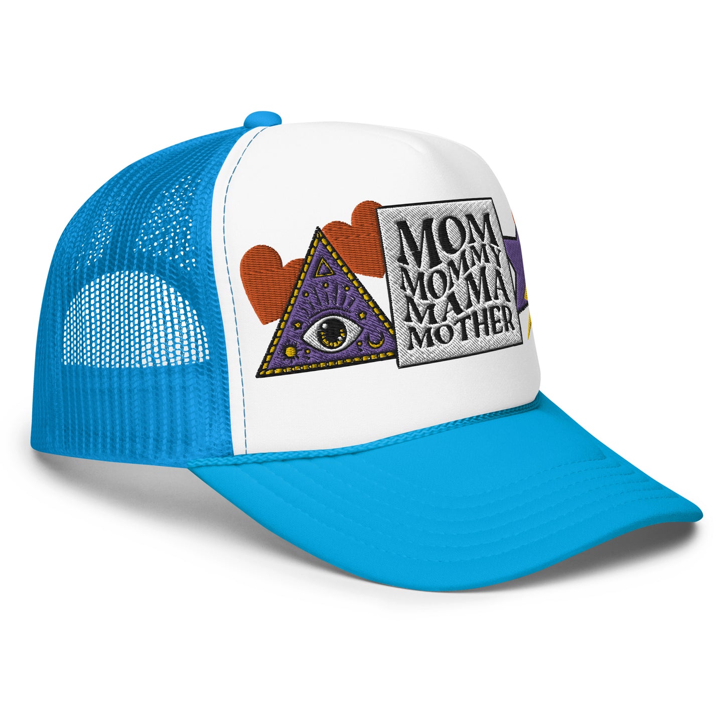Mom Mommy Mama Mother Embroidered Patches Otto Foam Trucker Hat