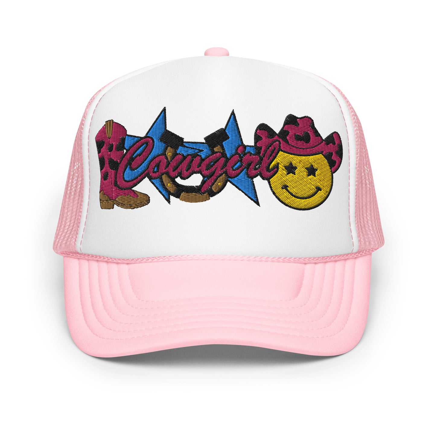 Cowgirl Embroidered Patches Otto Foam Trucker Hat