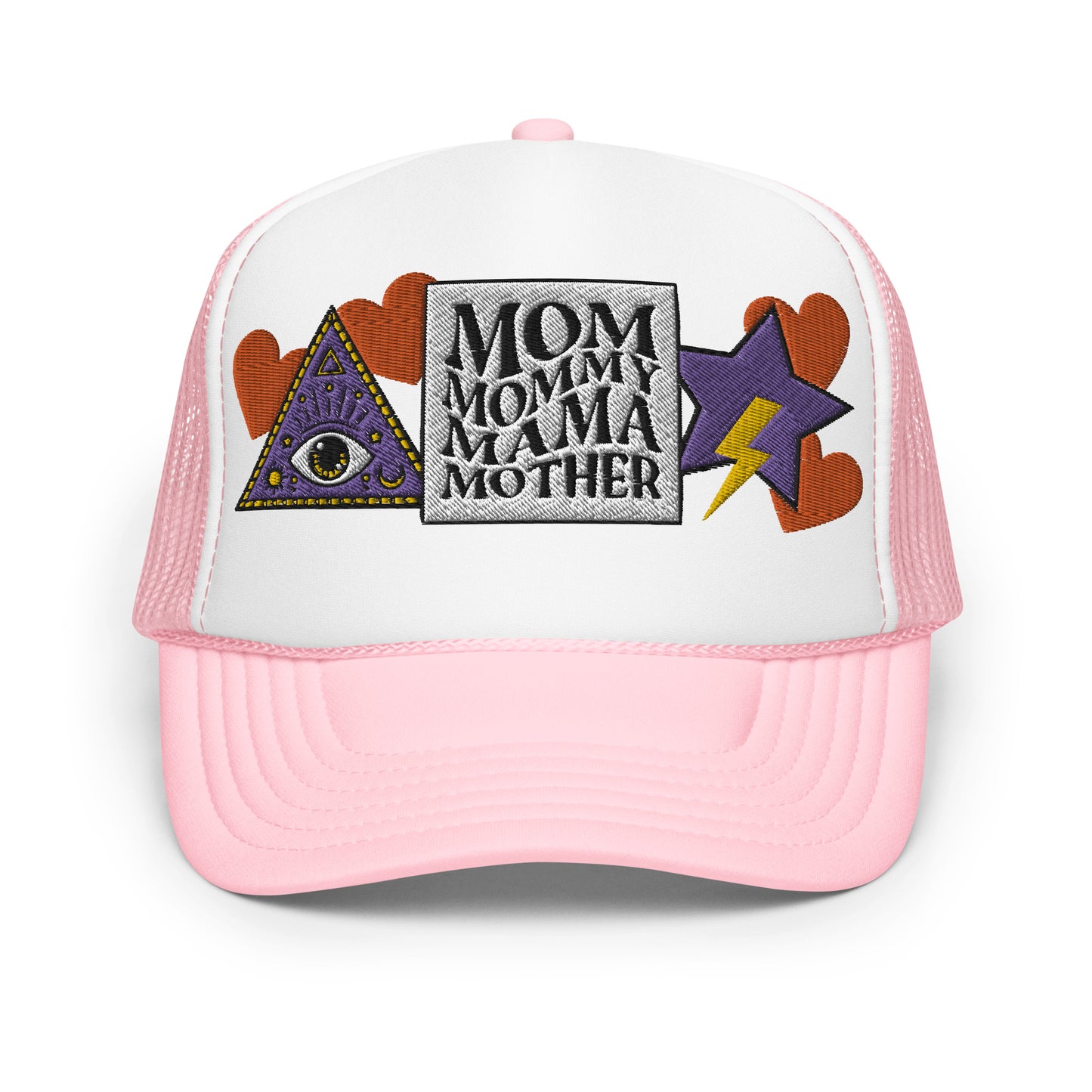 Mom Mommy Mama Mother Embroidered Patches Otto Foam Trucker Hat
