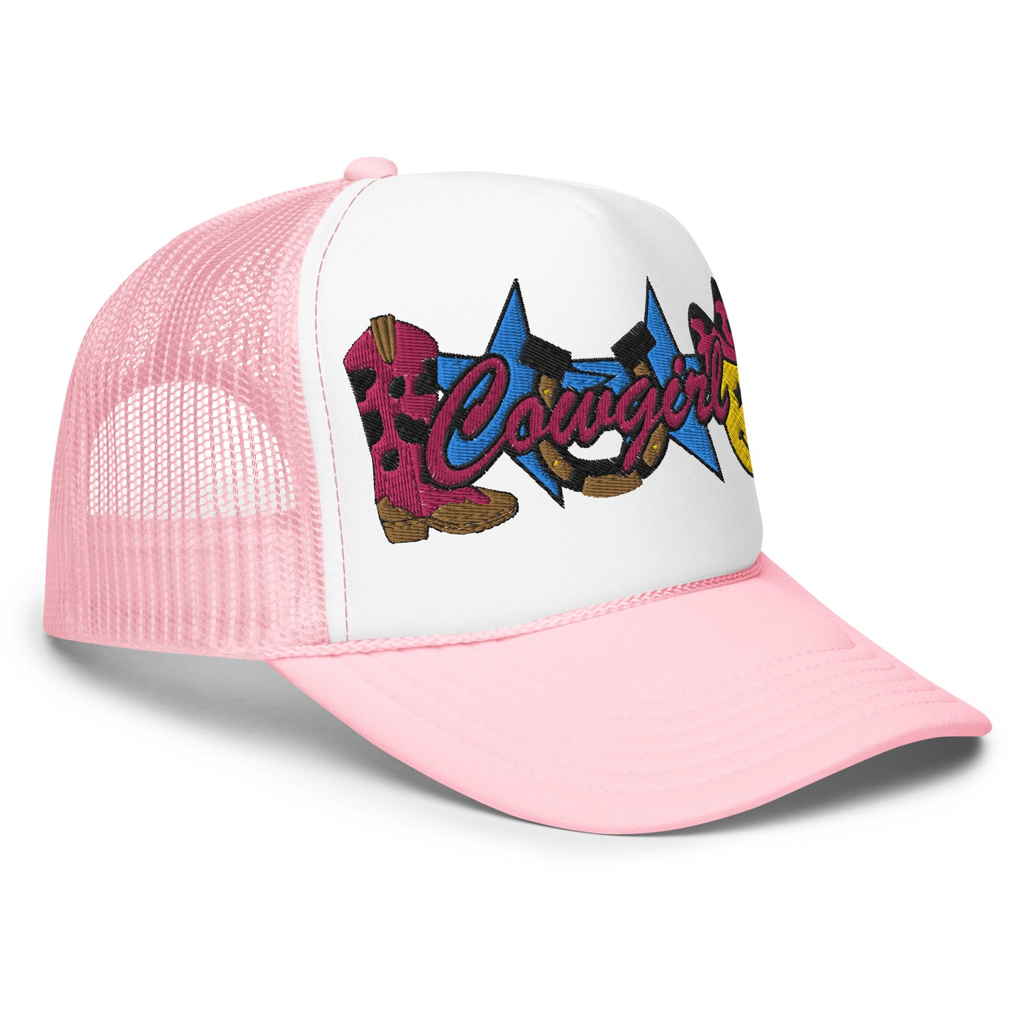 Cowgirl Embroidered Patches Otto Foam Trucker Hat