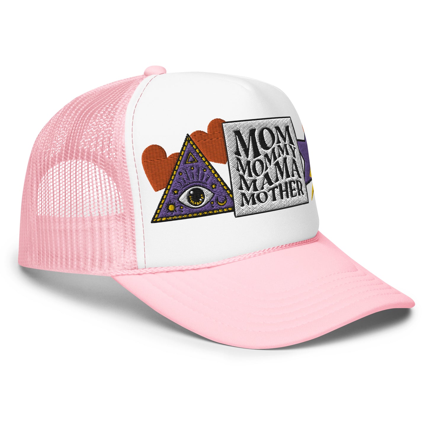 Mom Mommy Mama Mother Embroidered Patches Otto Foam Trucker Hat
