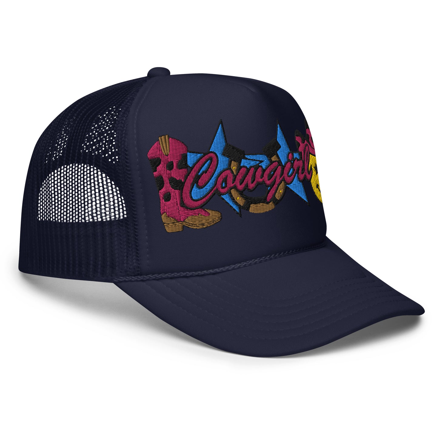 Cowgirl Embroidered Patches Otto Foam Trucker Hat