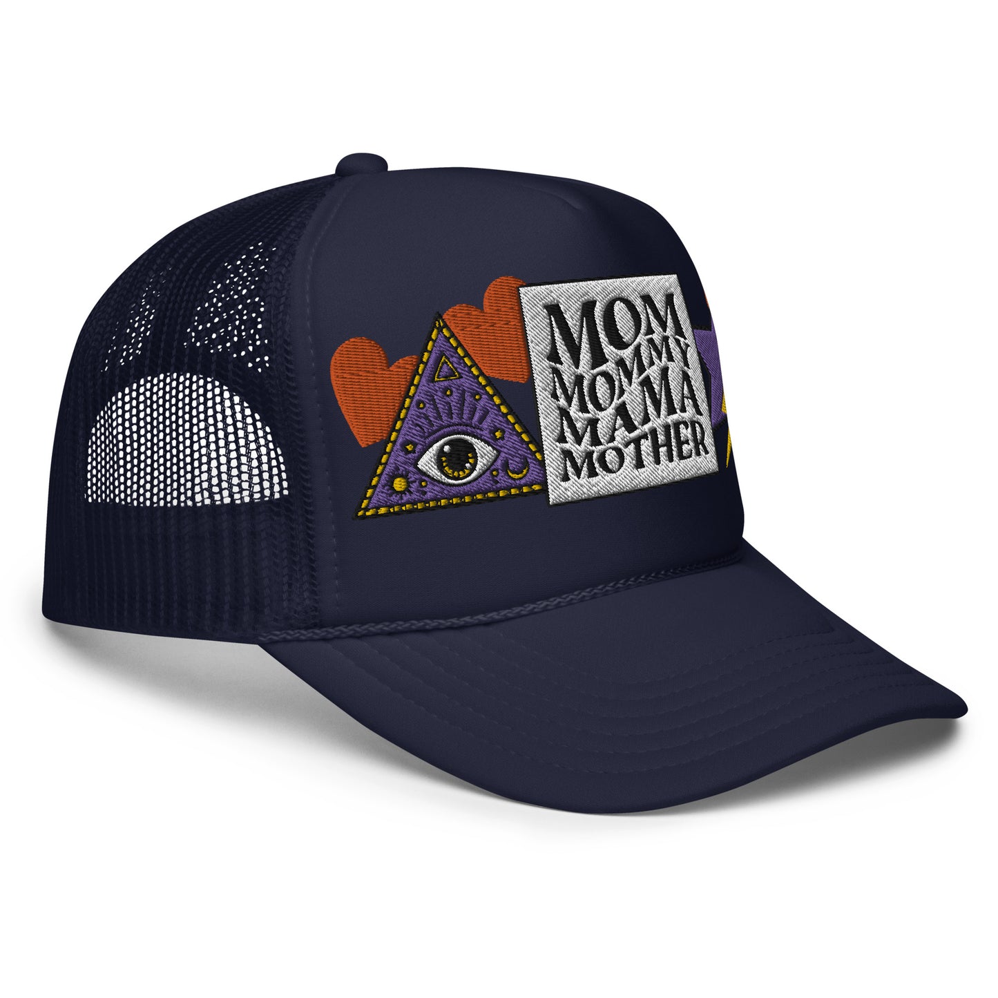 Mom Mommy Mama Mother Embroidered Patches Otto Foam Trucker Hat