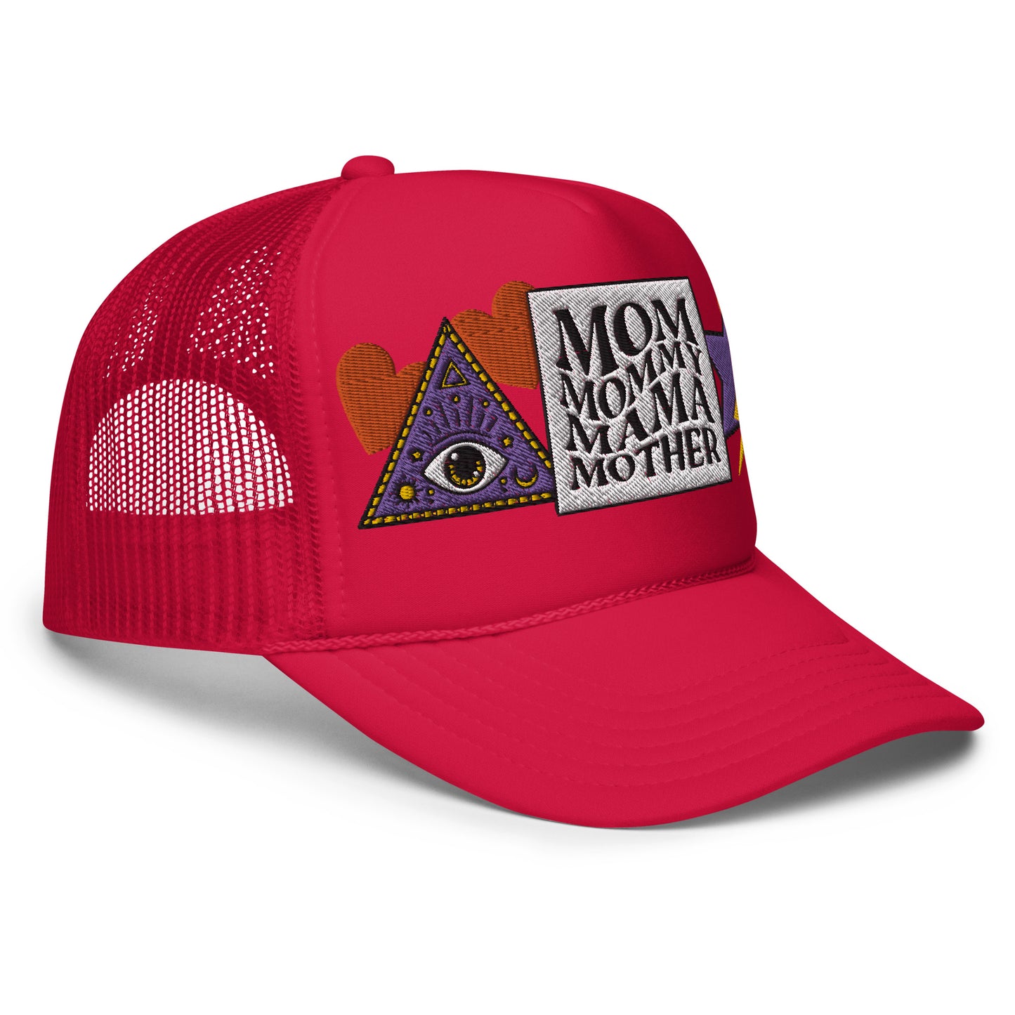 Mom Mommy Mama Mother Embroidered Patches Otto Foam Trucker Hat