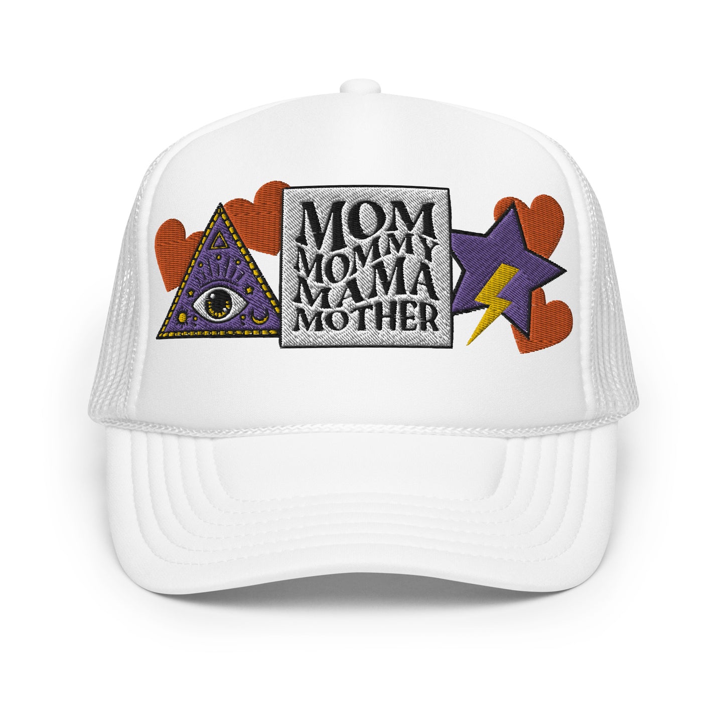 Mom Mommy Mama Mother Embroidered Patches Otto Foam Trucker Hat