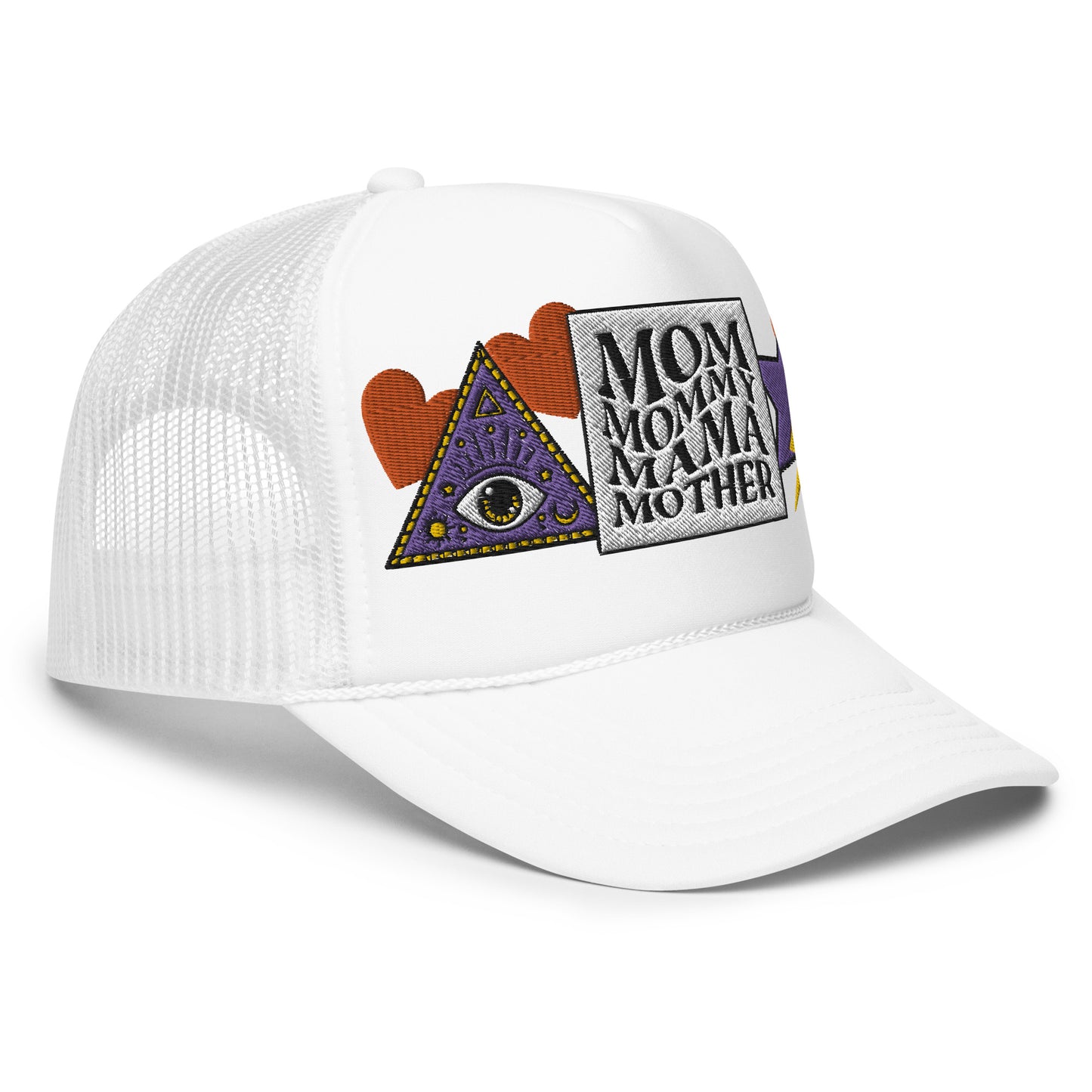 Mom Mommy Mama Mother Embroidered Patches Otto Foam Trucker Hat