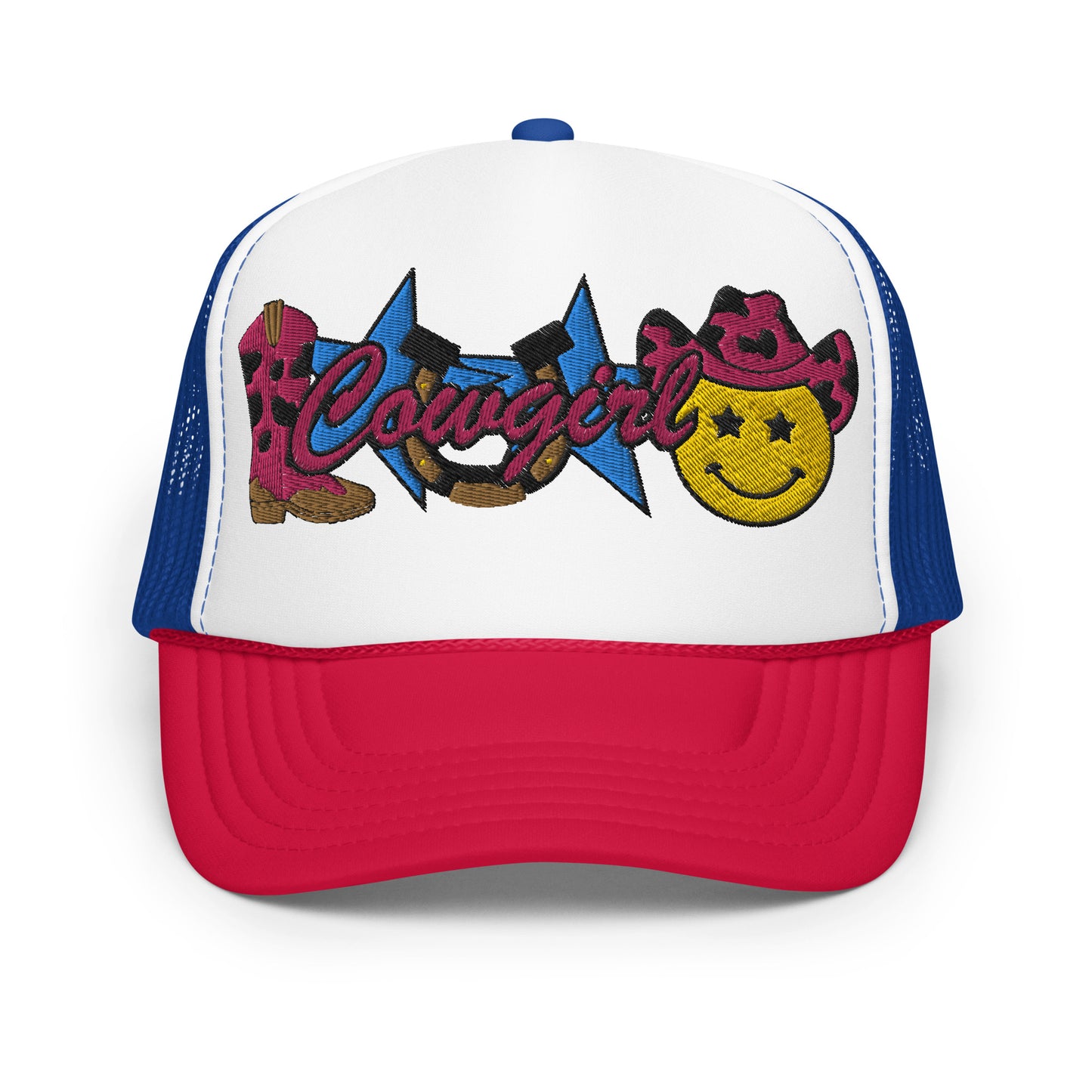 Cowgirl Embroidered Patches Otto Foam Trucker Hat