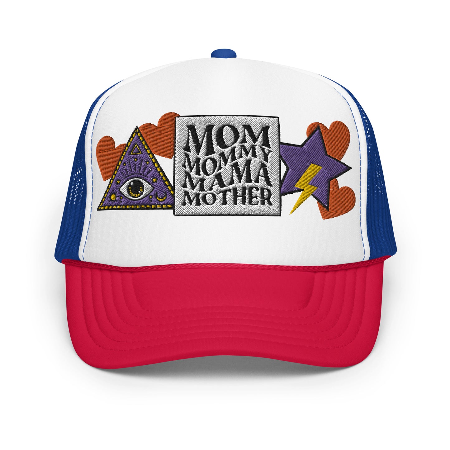 Mom Mommy Mama Mother Embroidered Patches Otto Foam Trucker Hat