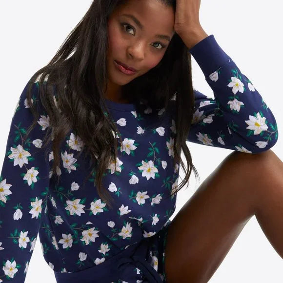 Draper James 2-pc Navy Blue Floral Lounge Set – Small 4-6