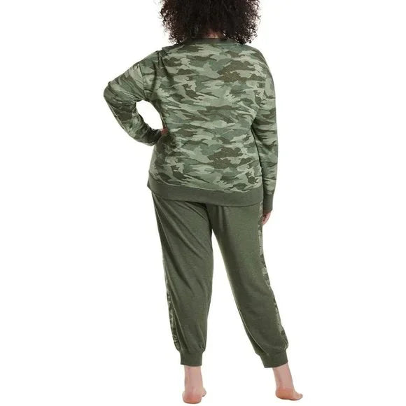 Splendid Super Cozy Camo Plus Size Pajama Lounge Set - 3X