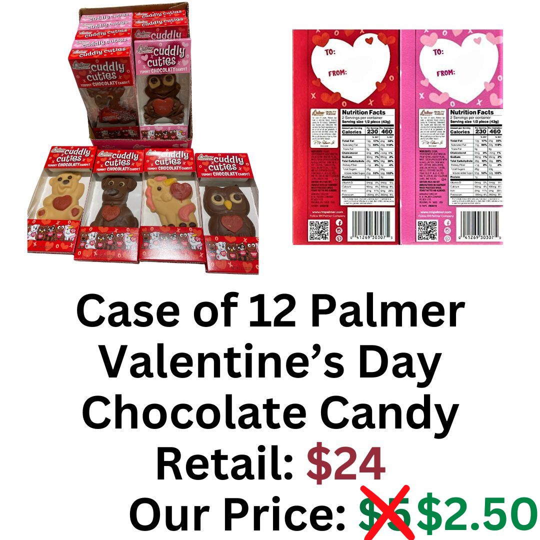 Case of 12 Palmer Valentine’s Day Chocolate Candy