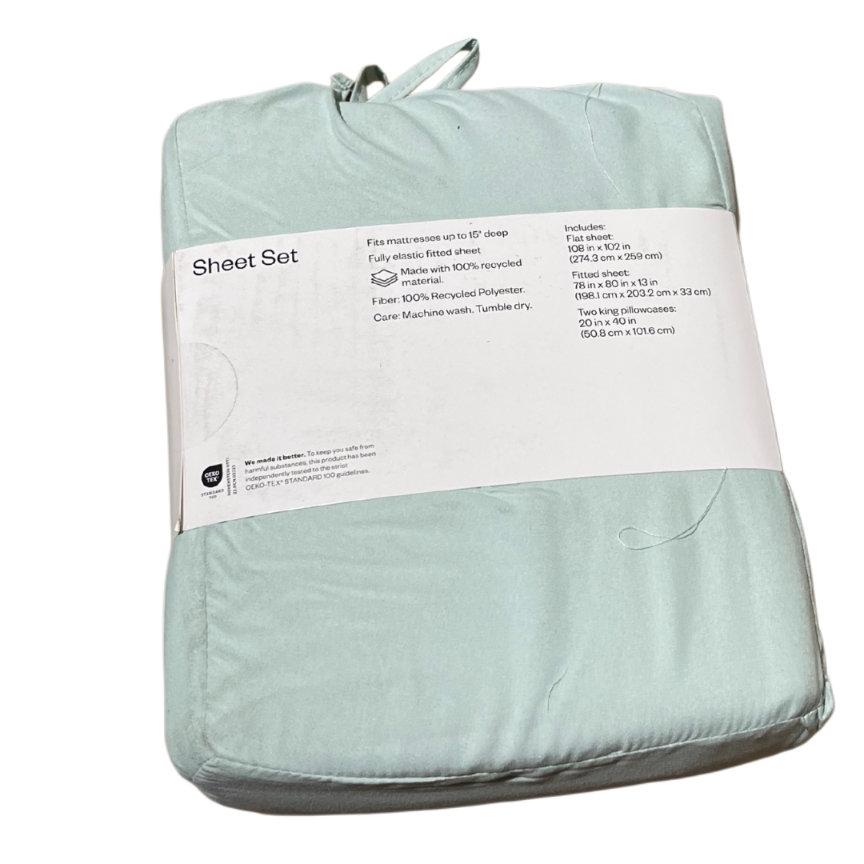 Room Essentials Solid Microfiber Sheet Set, King, Mint