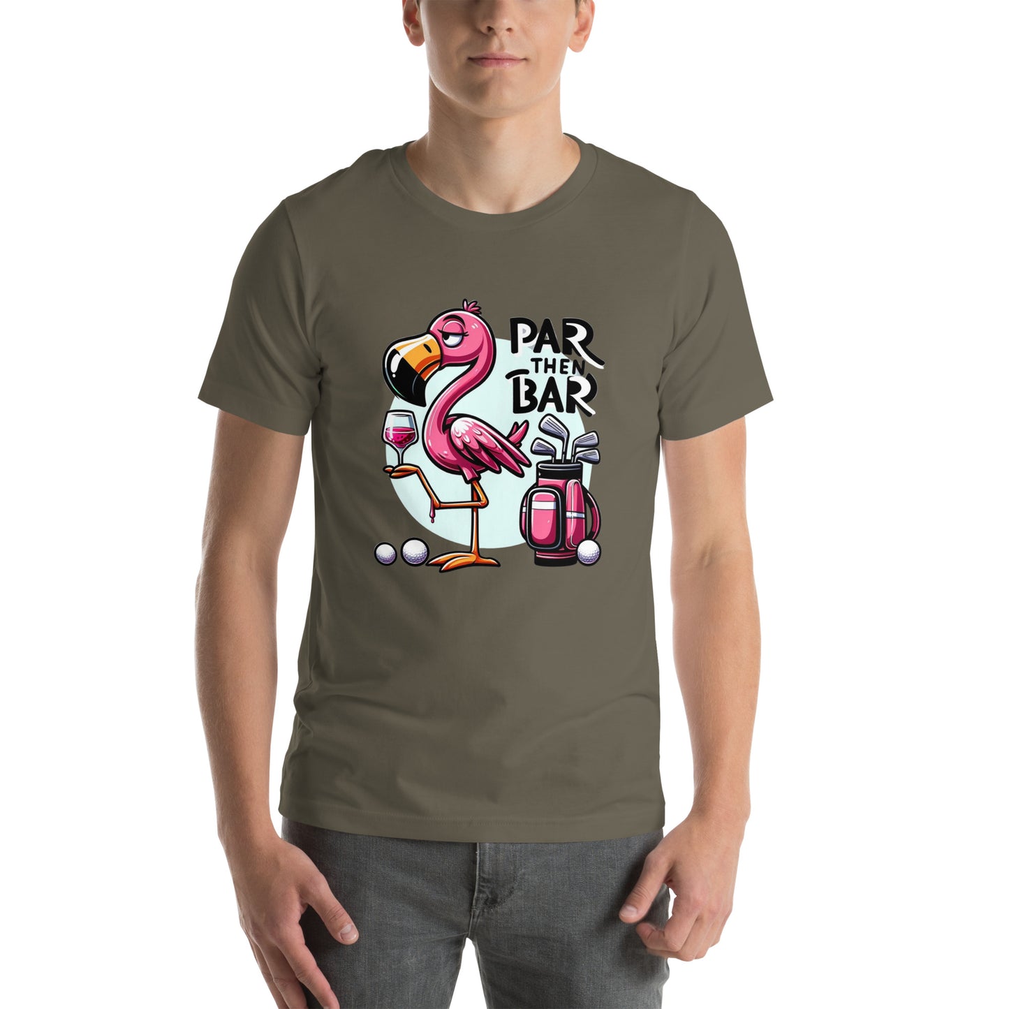 Funny Golf Printed T-Shirt: Par Then Bar Unisex Short Sleeve Tee